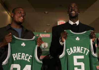 
Paul Pierce and the Boston Celtics are hoping that the addition of Kevin Garnett reaps big benefits. Associated Press
 (Associated Press / The Spokesman-Review)