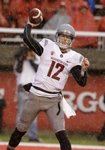 Washington State quarterback Connor Halliday threw four touchdown passes against Utah, giving him 78 for his career. (Associated Press)