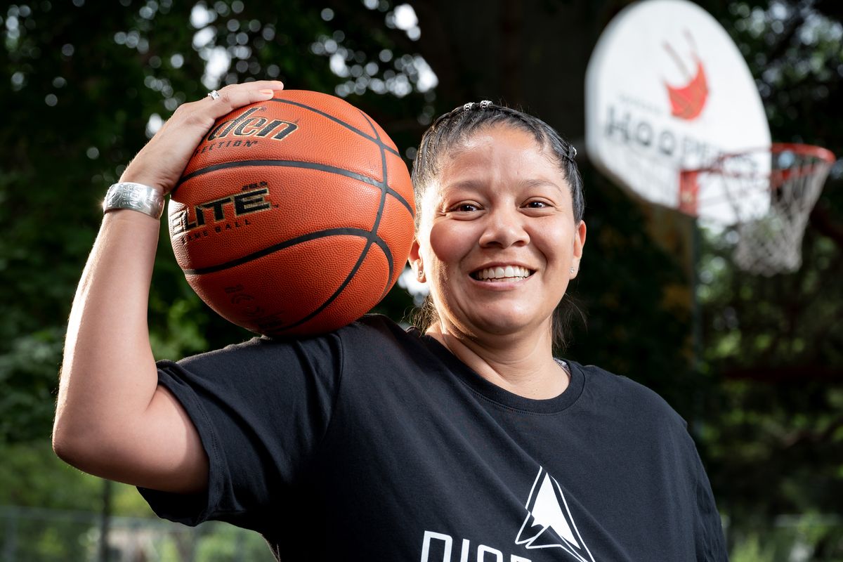 Jaci McCormack is a legendary Native American women’s basketball player (Illinois State c/o 2005) who grew up on the Nez Perce Reservation near Lewiston. She now runs Rise Above. (COLIN MULVANY/THE SPOKESMAN-REVIEW)