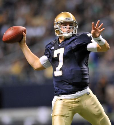 Notre Dame junior quarterback Jimmy Clausen said he’s entering the NFL draft based on his readiness for the pro game.  (Associated Press)