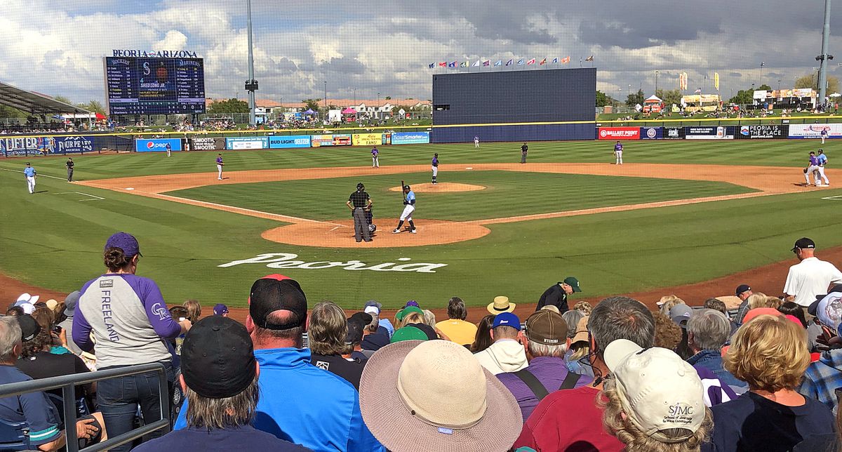 The Seattle Mariners take on the Colorado Rockies in spring training action at Peoria Sports Complex. (Leslie Kelly)