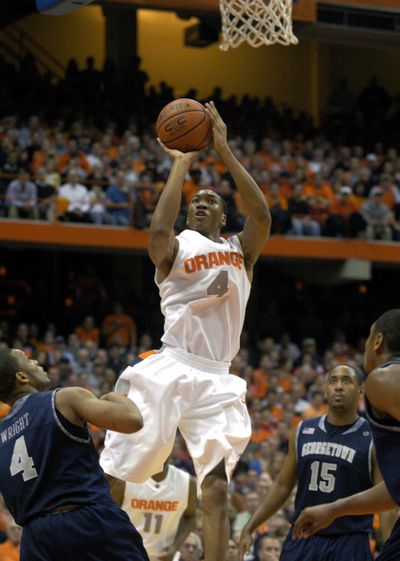 Syracuse’s Wesley Johnson scored 14 in win over Georgtown.  (Associated Press)