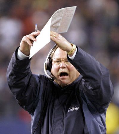 
Coach Mike Holmgren and the Seattle Seahawks are in the midst of a nine-game winning streak and boast the best record – 11-2 – in the NFC.
 (File/Associated Press / The Spokesman-Review)