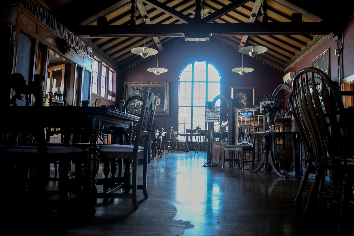 The bar/dining area is photographed at The Bad Seed restaurant in the historic Hillyard Library building on Tuesday, Oct. 19, 2021.  (Kathy Plonka/The Spokesman-Review)