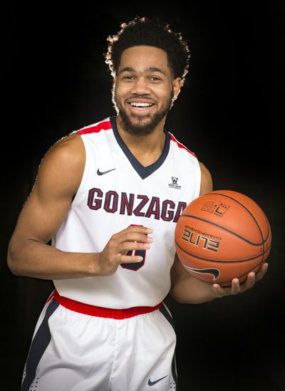 Gonzaga sophomore guard Silas Melson. (Colin Mulvany / The Spokesman-Review)