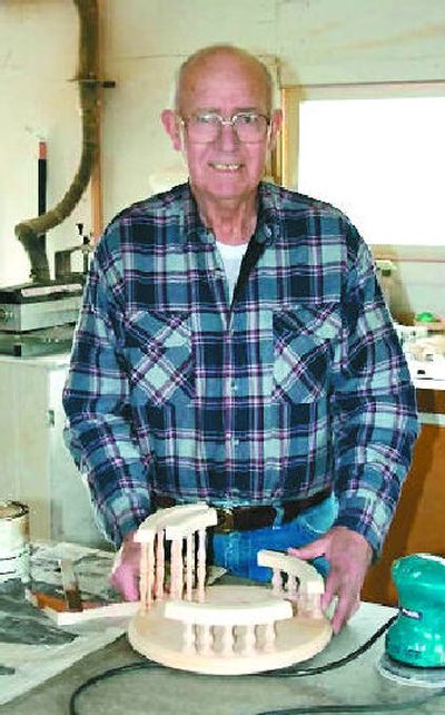 
Dan Hoagland poses for a photograph in his woodworking shop while working on a recent project. The Pleasant Prairie resident was nominated as a Spokane Valley Good Neighbor. Of being a good neighbor, Hoagland said, 