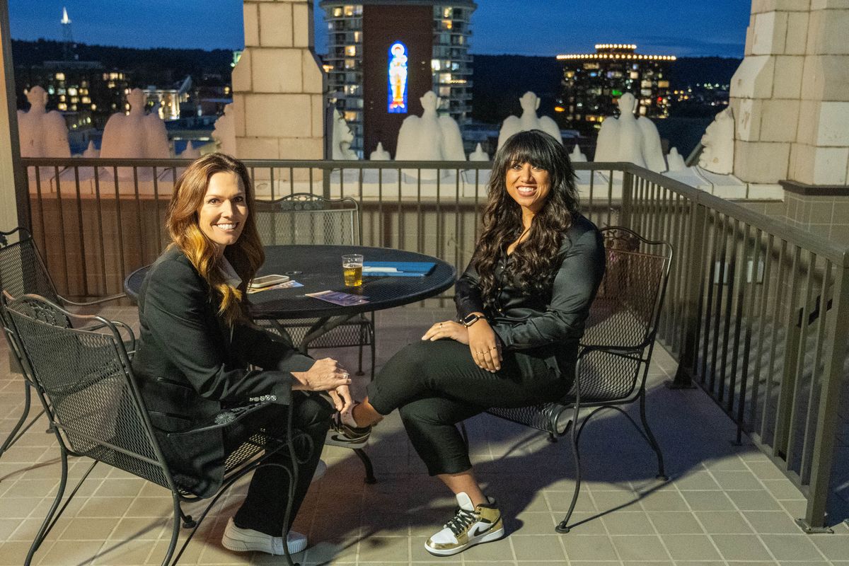 During a Northwest Passages event, Tamara Leitner, on left, author of “Don