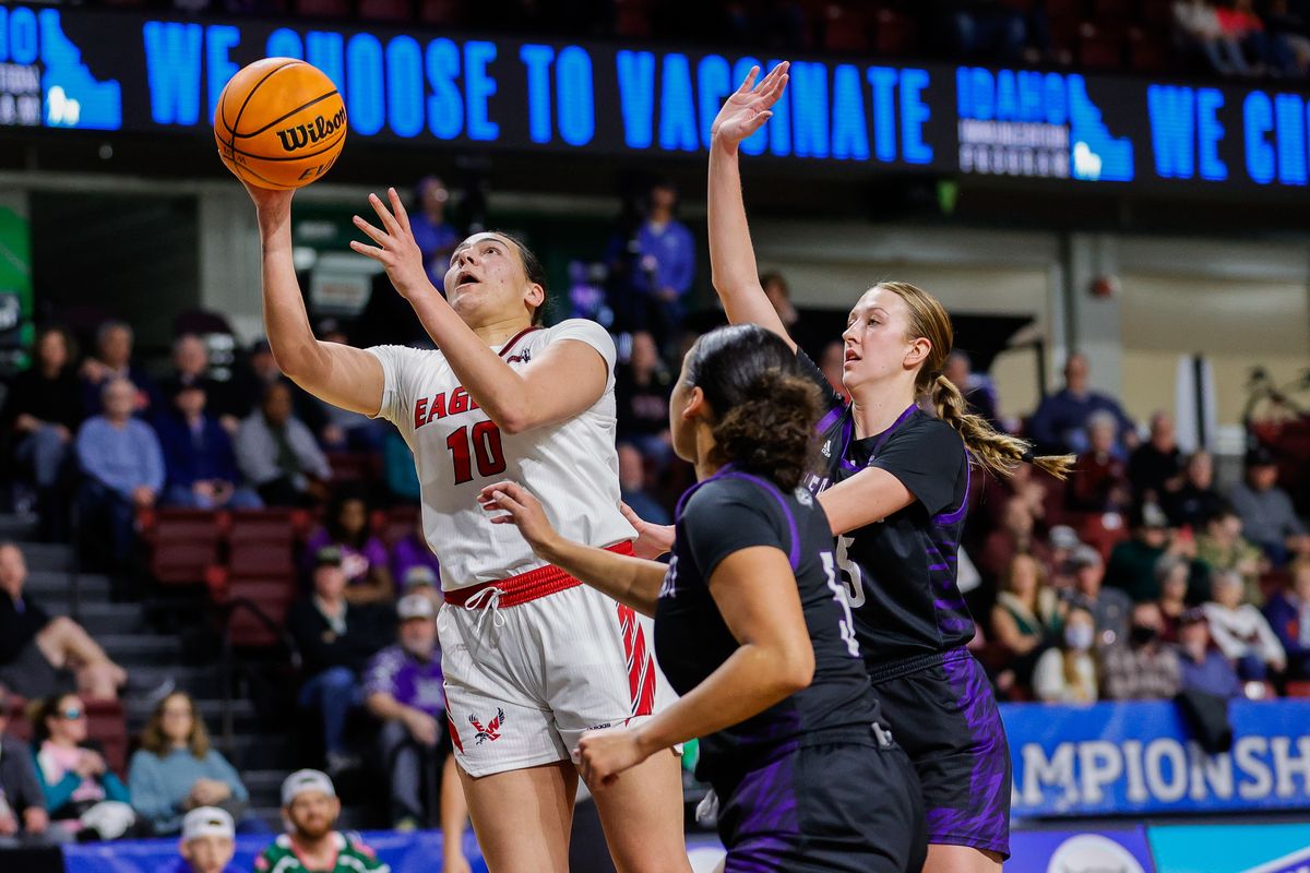 Eastern Washington’s Jacinta Buckley shoots a layup against Weber State at the Big Sky Tournament on March 10 in Boise.  (Steve Conner/For The Spokesman-Review)