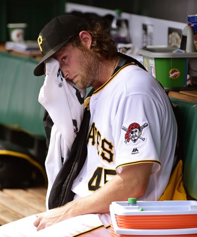Pittsburgh Pirates ace Gerrit Cole will finish the season on the 60-day disabled list. (Fred Vuich / Associated Press)