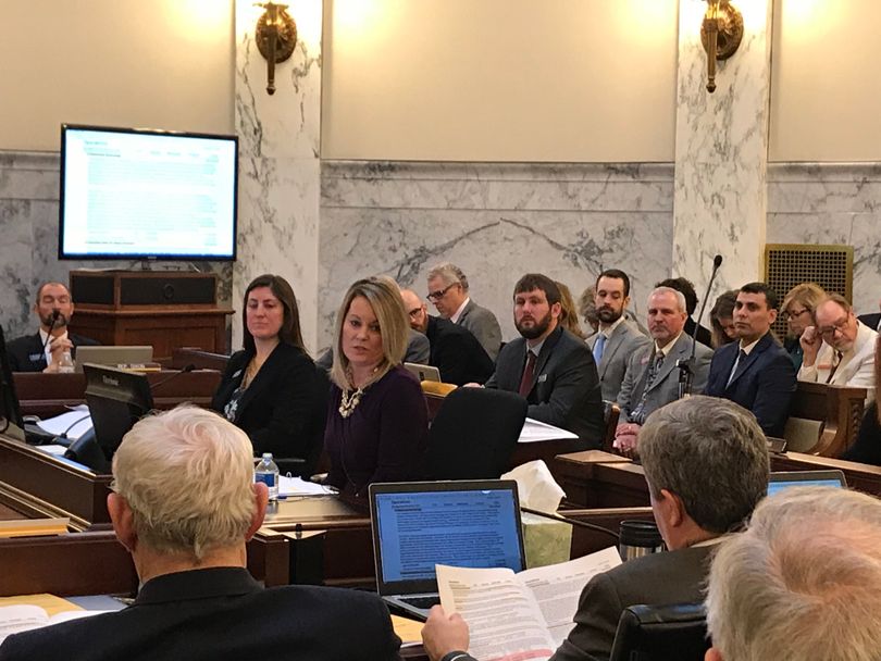 Idaho Superintendent of Public Instruction Sherri Ybarra answers questions from members of the Legislature's Joint Finance-Appropriations Committee on Thursday, Jan. 25, 2018, during the JFAC hearing on the state public schools budget for next year. (Betsy Z. Russell)
