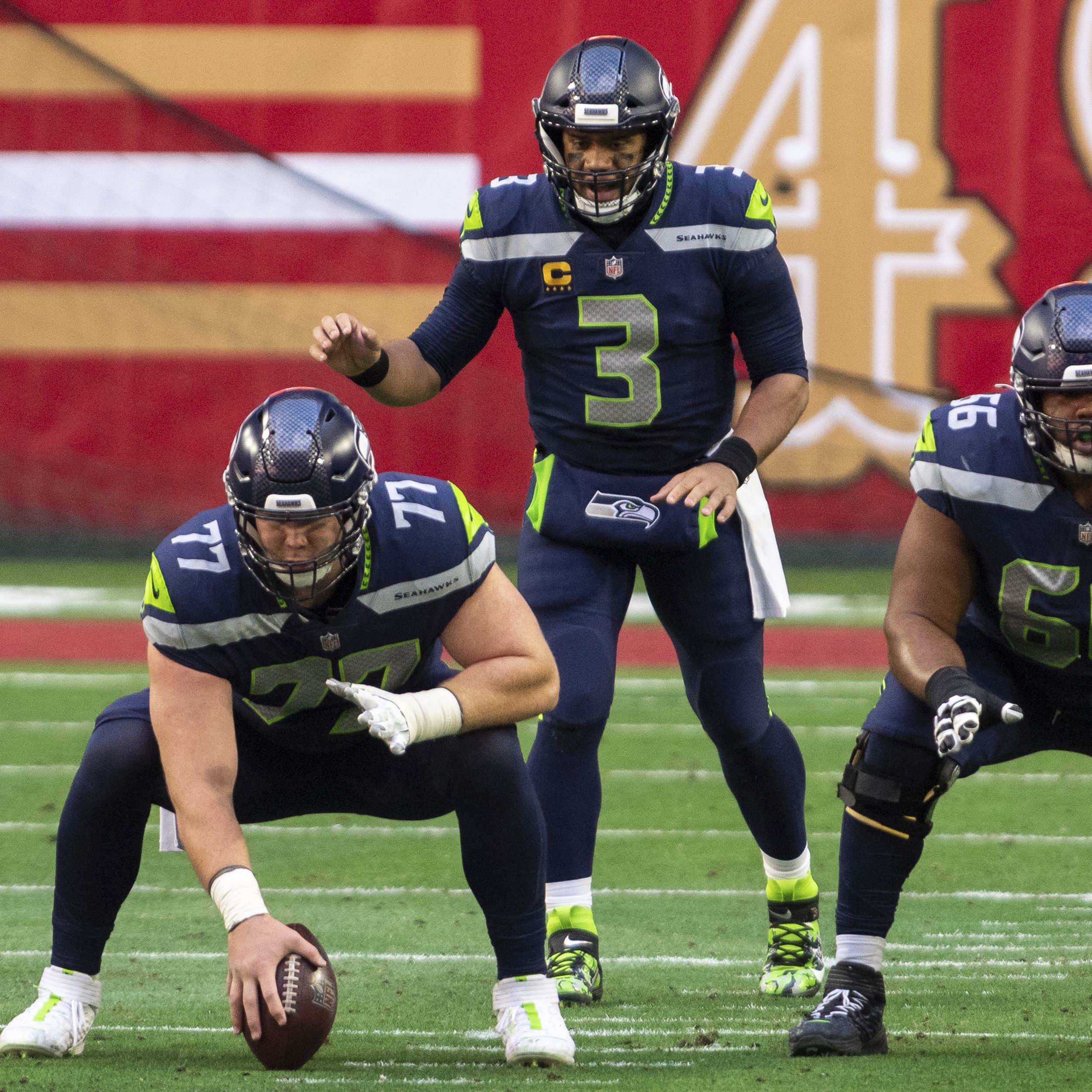 Seattle Seahawks guard Phil Haynes (60) in action during an NFL