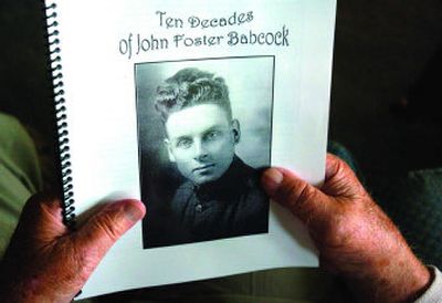 
When John Foster Babcock turned 100 he wrote a narrative of his life, and his family made it into a book. 
 (The Spokesman-Review)