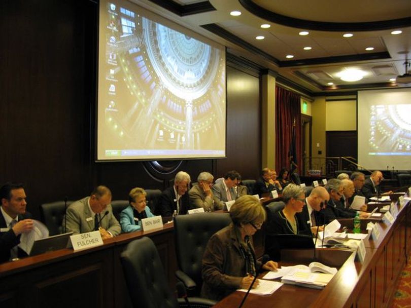 Idaho Legislature's joint Economic Outlook & Revenue Assessment Committee deliberates toward a key decision on Tuesday: The revenue figure on which to peg next year's state budget. (Betsy Russell)