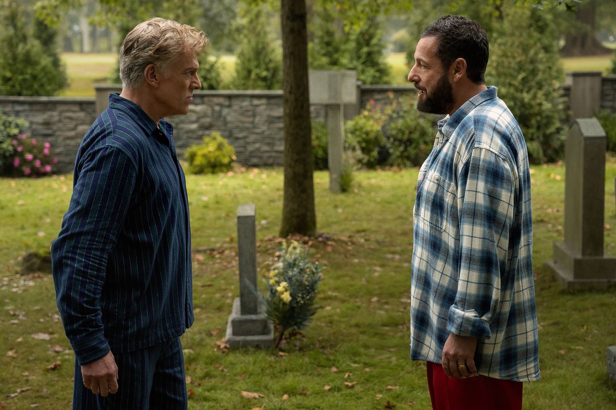 Old rivals come face to face in “Happy Gilmore 2.” (Scott Yamano/Netflix)