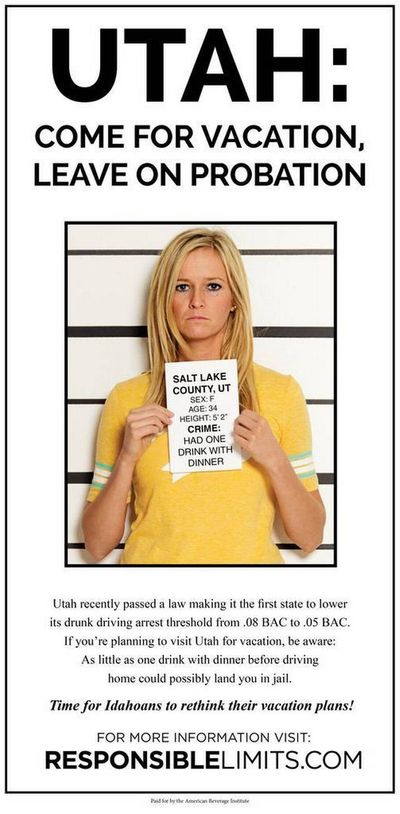 This full-page ad, placed by the American Beverage Institute, ran in the Idaho Statesman in Boise on Tuesday, April 25, 2017.