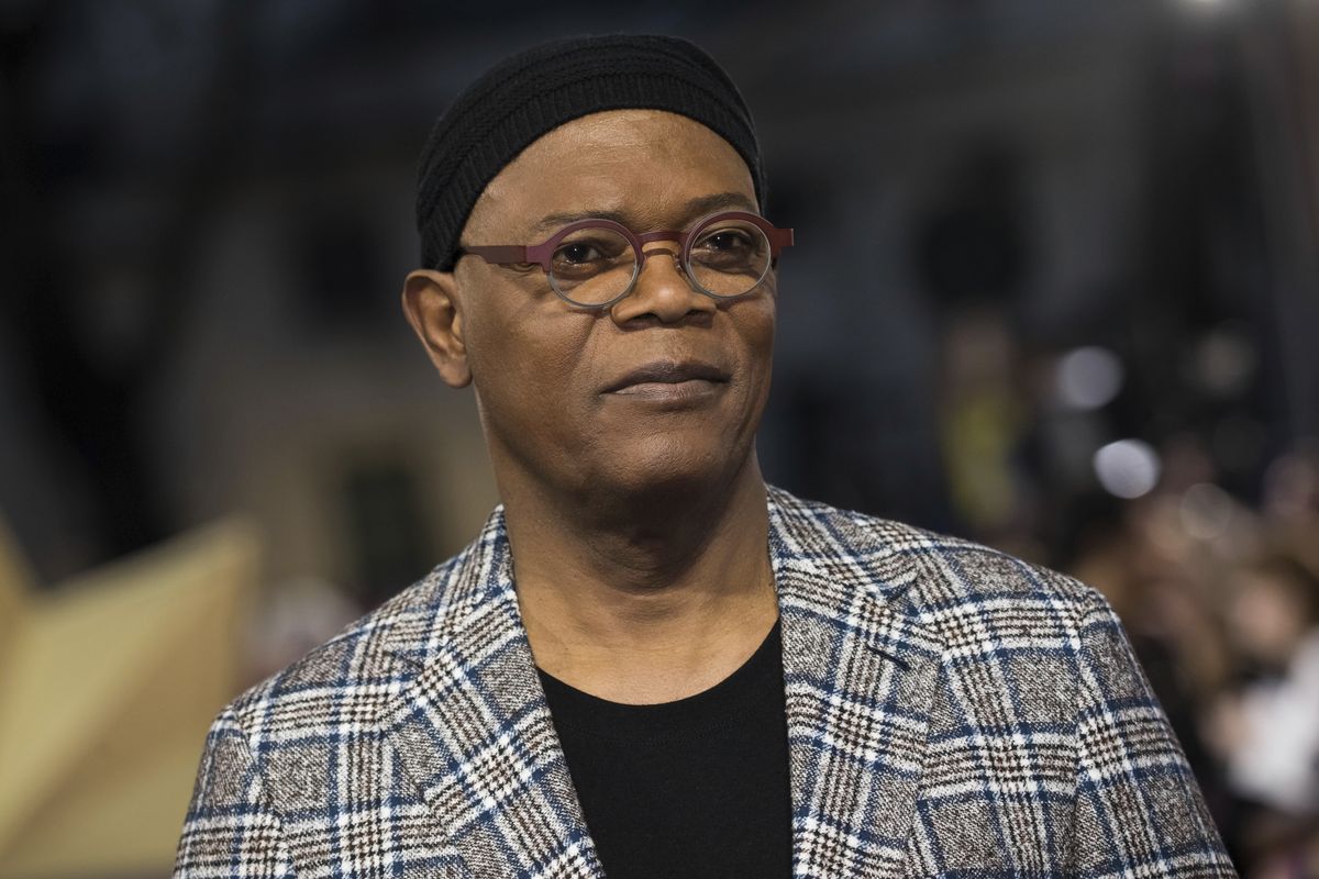 FILE - Actor Samuel L. Jackson appears at the premiere of the film "Captain Marvel" in London on Feb. 27, 2019. Jackson will receive the Chairman’s Award during the 53rd NAACP Image Awards this month. (Vianney Le Caer)