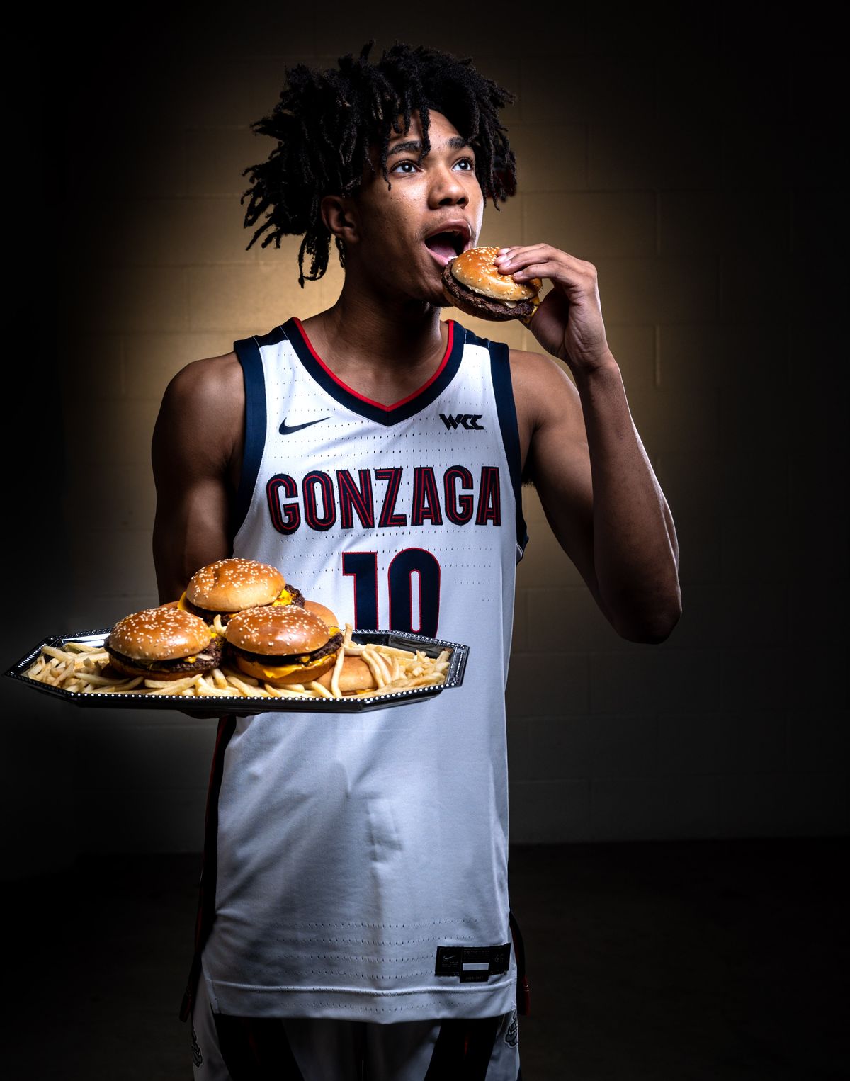 Hunter Sallis is joined by fellow 2021 McDonald’s All-Americans Chet Holmgren and Nolan Hickman to form part of Gonzaga’s most decorated recruiting class.  (COLIN MULVANY/THE SPOKESMAN-REVI)