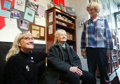 
Late Beat writer Neal Cassady's daughter, Jami Cassady, left, his wife, Carolyn Cassady, center, and daughter, Cathy Cassady, visit The Beat Museum in the North Beach section of San Francisco. 
 (Associated Press / The Spokesman-Review)