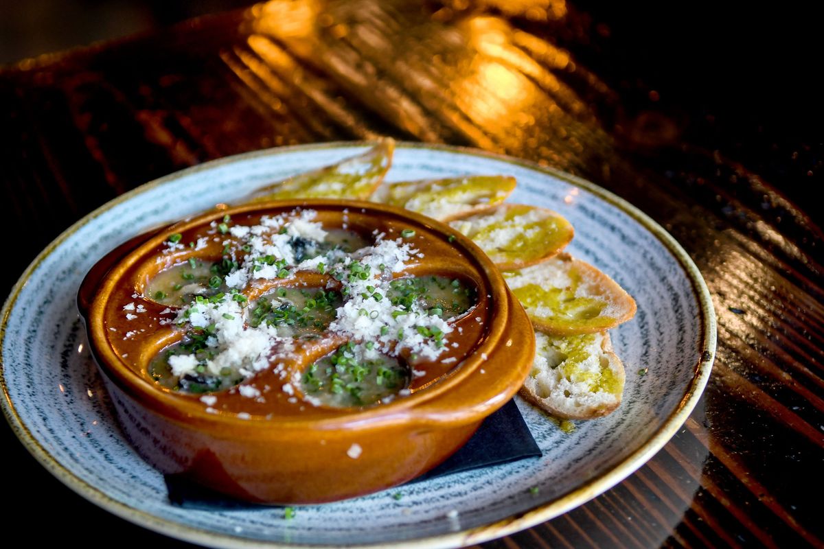 The escargots at Vine and Olive Eatery and Wine Bar at the Coeur d’Alene location.  (Kathy Plonka/The Spokesman-Review)