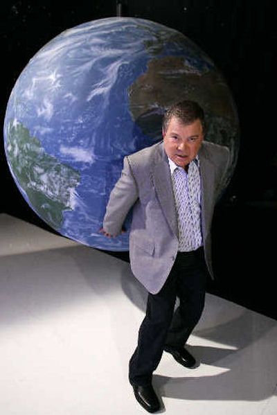 
William Shatner poses on the set of 