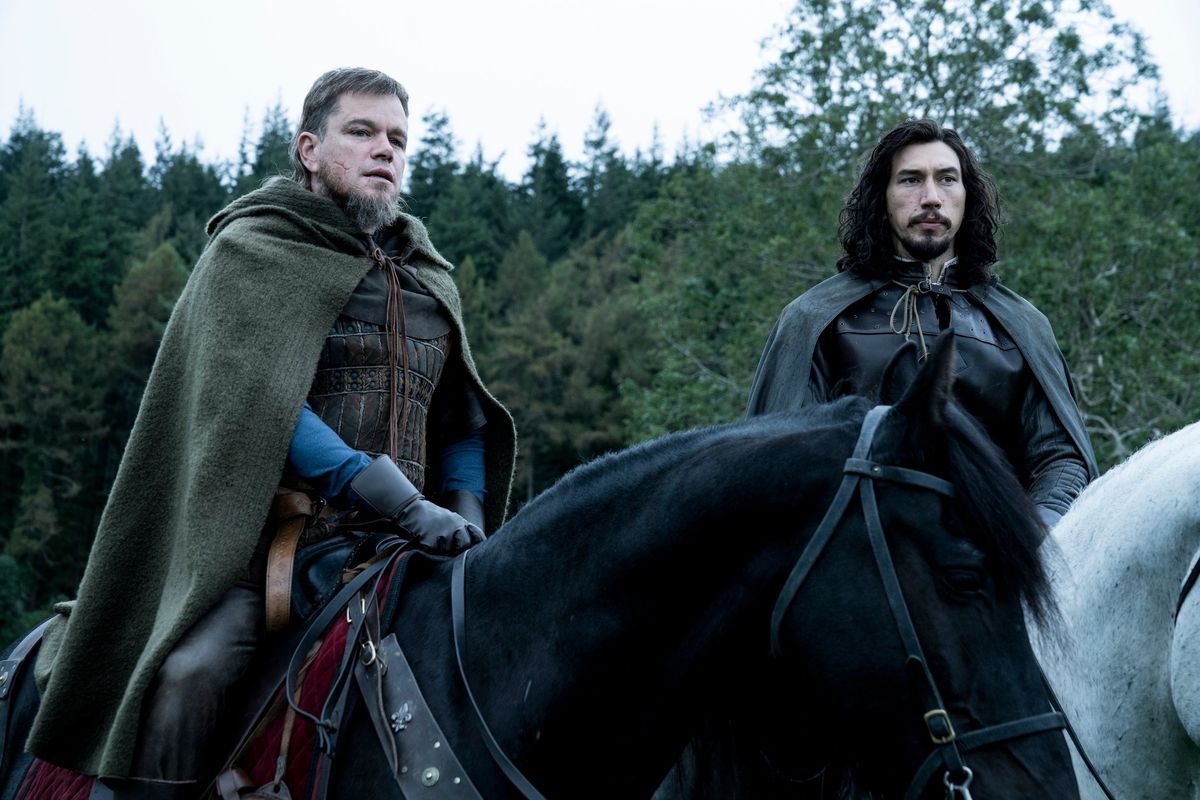 Matt Damon and Adam Driver in "The Last Duel."  (Twentieth Century Fox)