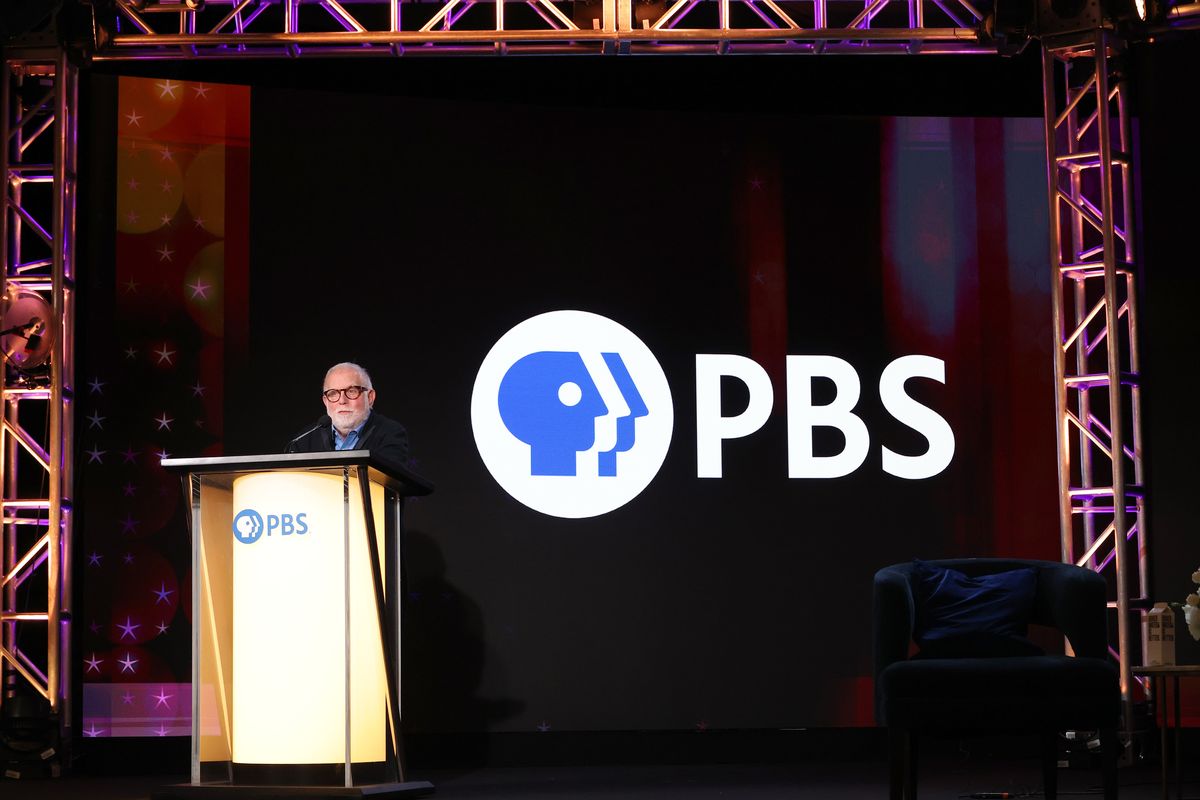 Ken Ehrlich speaks at the PBS presentation of “The Library of Congress Gershwin Prize for Popular Song” on Feb. 12 during the TCA Winter Press Tour at The Langham Huntington in Pasadena, Calif.  (Leon Bennett)