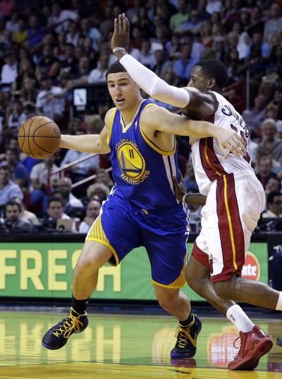 Klay Thompson, left, is one step closer to playing for the U.S this summer. (Associated Press)