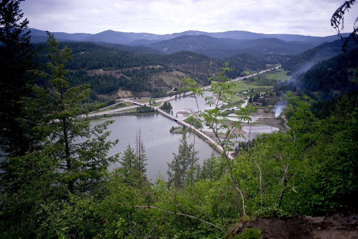 This photograph was taken on Tuesday from the Blue Bird viewing area above Wolf Lodge Bay. That area of the shoreline could be developed by North Idaho Maritime to be used as a staging area for docks and dock building equipment. (Kathy Plonka / The Spokesman-Review)
