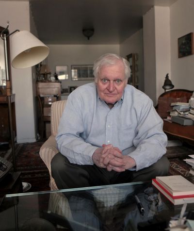 In this Sept. 29, 2008, file photo, poet John Ashbery is seen during an interview at his apartment in New York. Ashbery, widely regarded as one of the world’s greatest poets, died Sunday, Sept. 3, 2017, at home in Hudson, New York, of natural causes, according to husband, David Kermani. (Bebeto Matthews / Associated Press)