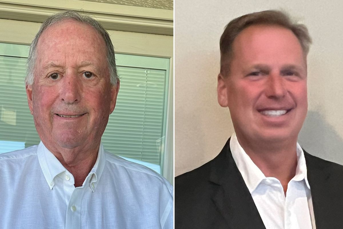 Greg Hesse, left, and Jeff Larsen are running in the November 2023 election for position 3 on the Spokane County Fire District 8 commission. 