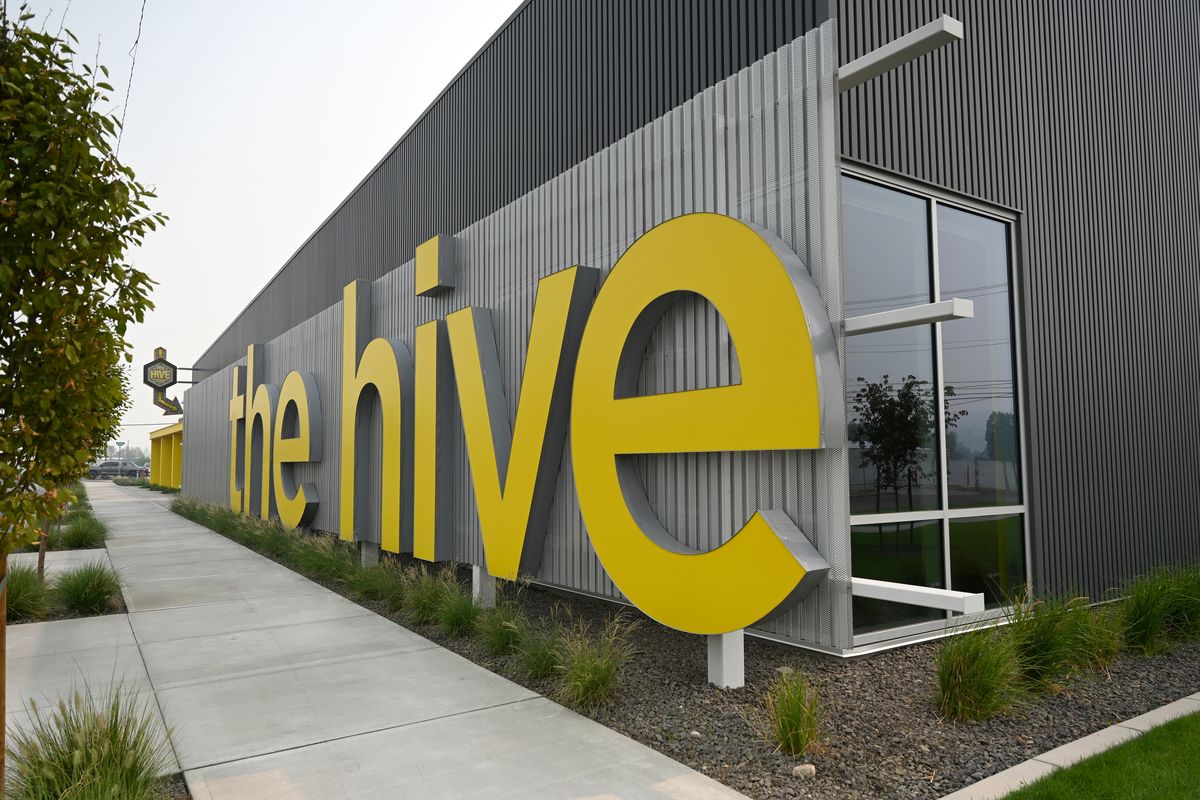 The Hive, a collaborative project between the Spokane Public Library and Spokane Public Schools, just opened Thursday, Aug. 12, 2021 at 2904 E. Sprague Ave. in East Spokane. The building provides space for artists in residence, training space for school and library employees, classroom space for Spokane Virtual Learning and meeting space for public groups. (Jesse Tinsley/THE SPOKESMAN-REVI)