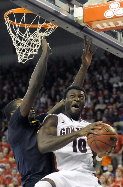 After two games, Guy Landry Edi leads Gonzaga in scoring at 15 points per game. (Associated Press)