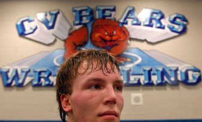
Tyler Cochran of the Central Valley Bears wrestling team is off suspension and ready to help the team defend their GSL title. Cochran, who wrestles at 215, has worked out with the team and recently returned to competition. 
 (Jesse Tinsley / The Spokesman-Review)
