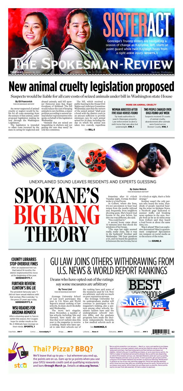 Front Page for Jan. 26, 2023 | The Spokesman-Review
