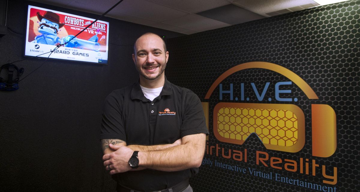 Blake Underhill owns H.I.V.E. Virtual Reality, a new interactive virtual reality gaming center at 9325 N. Division St. (Kathy Plonka / The Spokesman-Review)