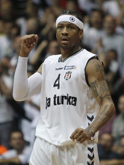 Former NBA star Allen Iverson is playing for Besiktas Cola Turka in the Turkish basketball league. (Associated Press)