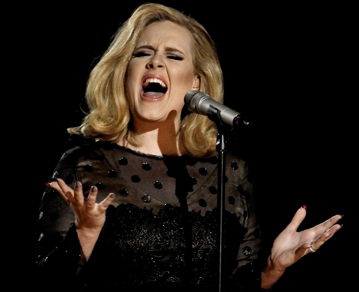 Adele performs during the 54th annual Grammy Awards in Los Angeles. The singers hotly anticipated new album, “25,” is out Friday.