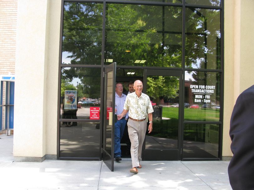 Barry Peterson leaves the Twin Falls County Courthouse on Tuesday (Betsy Russell)