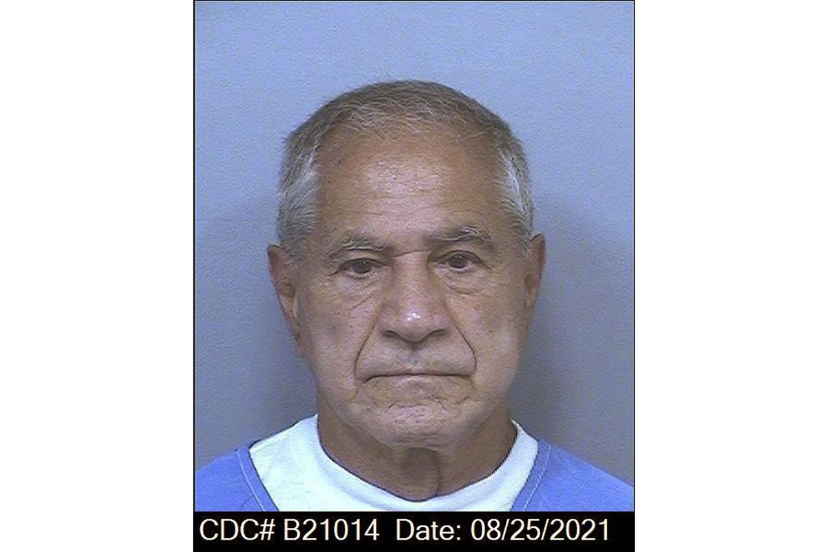 This image dated Aug. 25, 2021, and provided by the California Department of Corrections and Rehabilitation shows Sirhan Sirhan. The Los Angeles District Attorney's office is not opposing the release of Sirhan Sirhan, who is now 77 and faces his 16th parole hearing on Friday, Aug. 27, 2021, for fatally shooting Robert F. Kennedy in 1968. His defense attorney says he should be let go because of his age and his not a danger to society.  (HOGP)