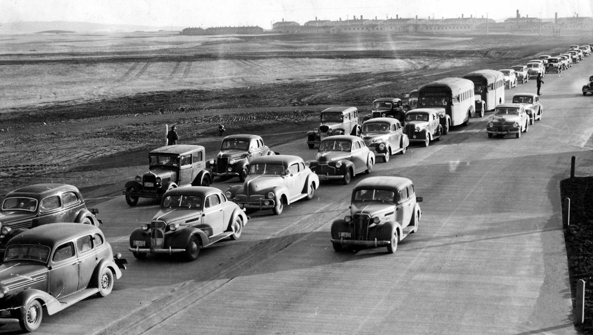 DECEMBER 1943 - Traffic snarls aren