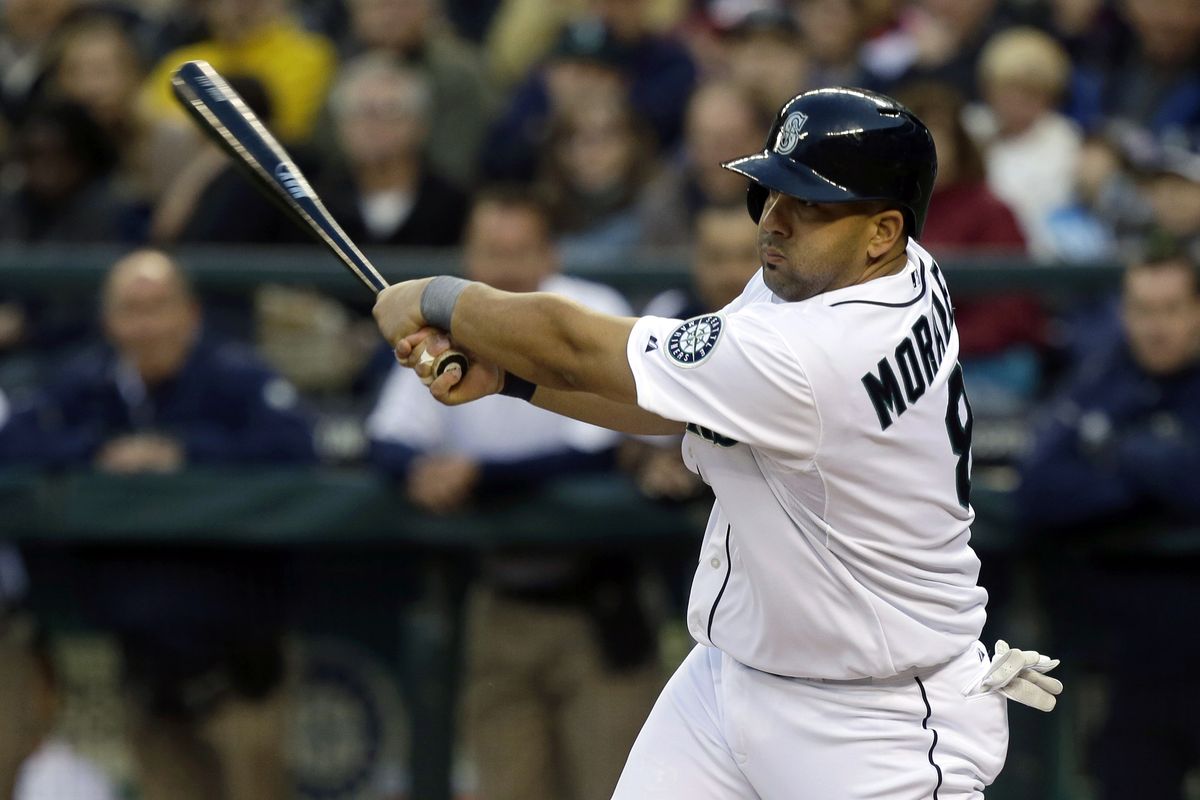Kendrys Morales’ RBI single in the first inning gave Mariners all the runs they needed Monday. (Associated Press)