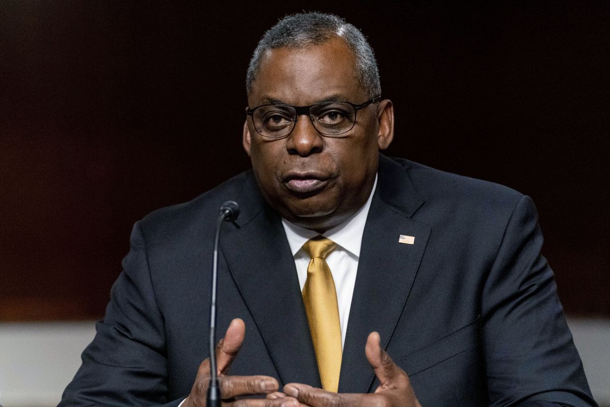 Secretary of Defense Lloyd Austin speaks at a Senate Armed Services budget hearing on Capitol Hill in Washington, Thursday, June 10, 2021.  (Andrew Harnik)