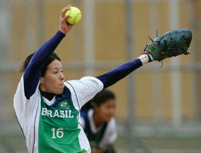 
Pitcher Elayne Cristina Simon is the only player on Brazil's softball team who isn't a Japanese immigrant. Associated Press
 (Associated Press / The Spokesman-Review)