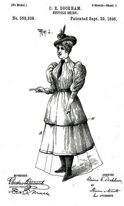 Design for a bicycle skirt. (Photo courtesy National Museum of American History)