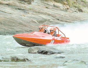 The Red Bird Racing team tackles the Salmon River rapids during the annual jet-boat races near Riggins in April 2007. The boat is piloted by Mike Egbers of Mount Vernon, Wash., and Eric Hamburg of Shasta Lake, Calif. 
 (Red Bird Racing)