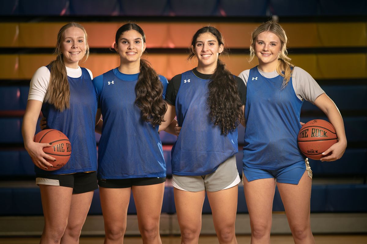 Deer Park’s Jacey Boesel, sisters Ashlan and Emma Bryant and Berlyn Zimmerer return for a Stags’ team that lost in the State 2A semifinals a season ago. (Colin Mulvany/The Spokesman-Review)