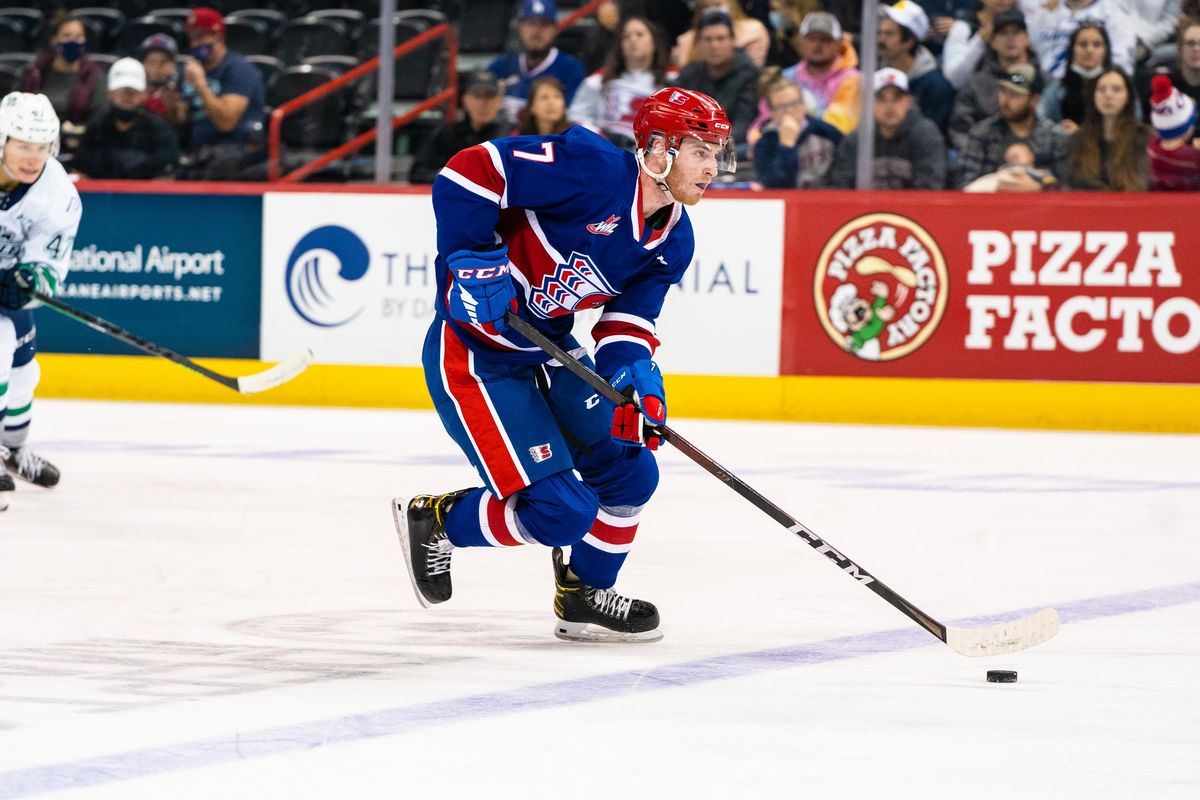 Chiefs defenseman Graham Sward totaled 43 points during the regular season. Spokane opens the playoffs Friday at Kamloops.  (Courtesy of Larry Brunt/Spokane Chiefs)