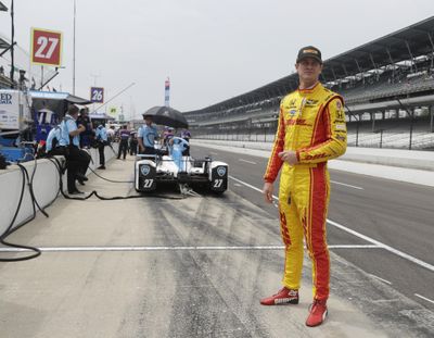 Ryan Hunter-Reay stands on pit lane during a practice session for the Indianapolis 500 IndyCar auto race at Indianapolis Motor Speedway, Friday, May 19, 2017 in Indianapolis. (Darron Cummings / Associated Press)
