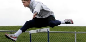 Tanner Schalk practices at Lake City High School  April 29. (Kathy Plonka / The Spokesman-Review)