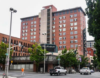 The Ridpath Club Apartments are photographed May 31, 2018. Spokane police are investigating a shooting that left two dead inside a unit there. (Dan Pelle / The Spokesman-Review)